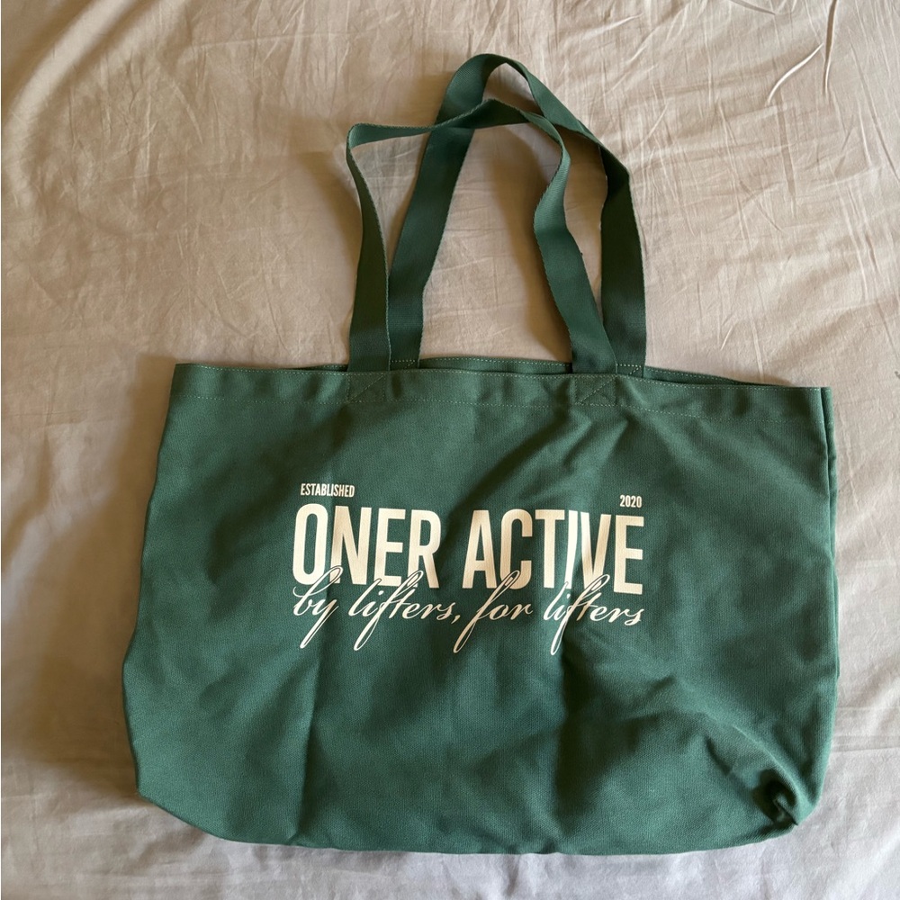 Oner Active Green Canvas Tote with White Logo